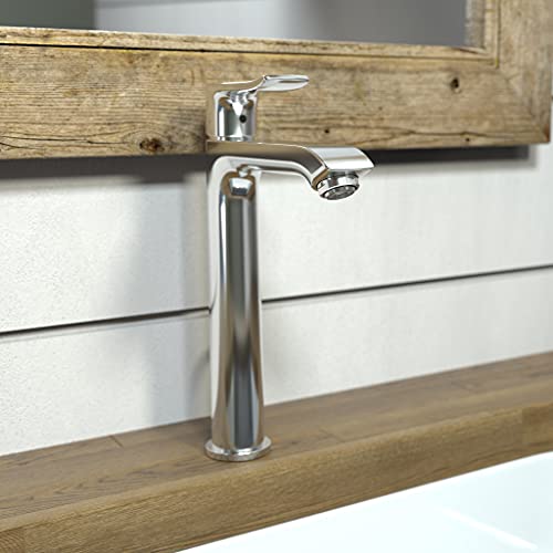hansgrohe Metris Modern Timeless Easy Clean 1 1-Hole Bathroom Sink Faucet in Brushed Nickel, 31183821