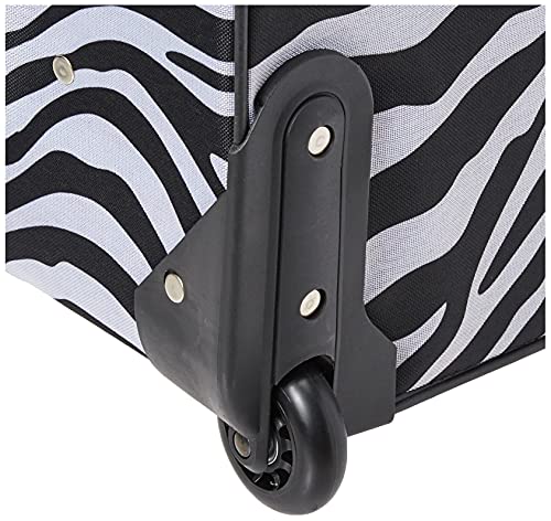 Rockland Fashion Softside Upright Luggage Set, Expandable, Kensington, Black and White, 2-Piece(14/19)