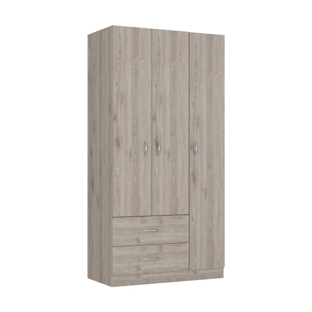HomeRoots 478411 71.1 x 35.4 x 18.5 in. Light Gray Manufactured Wood Two Drawers Combo Dresser