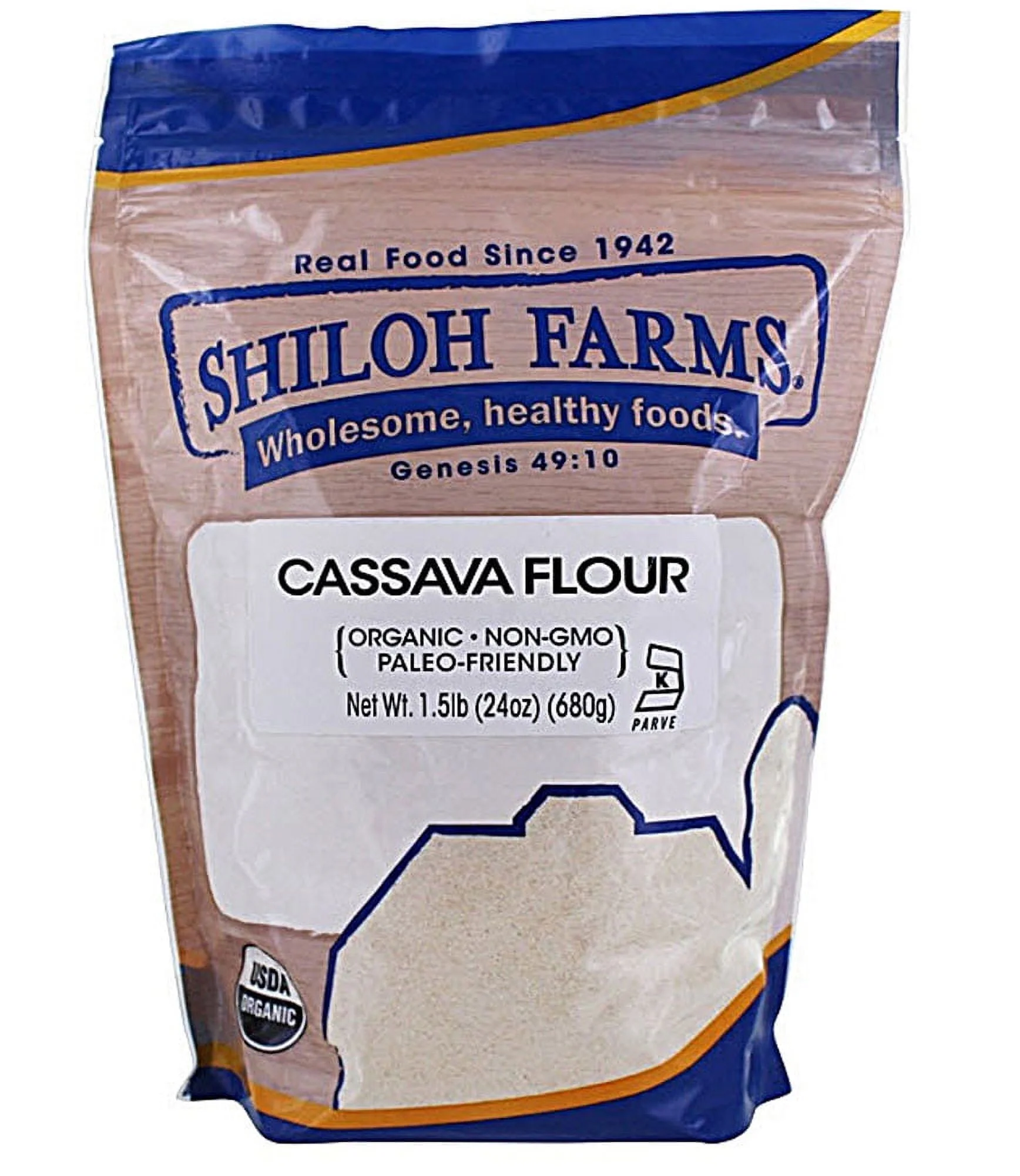 Shiloh Farms Organic Cassava Flour - 24 oz Pack of 4