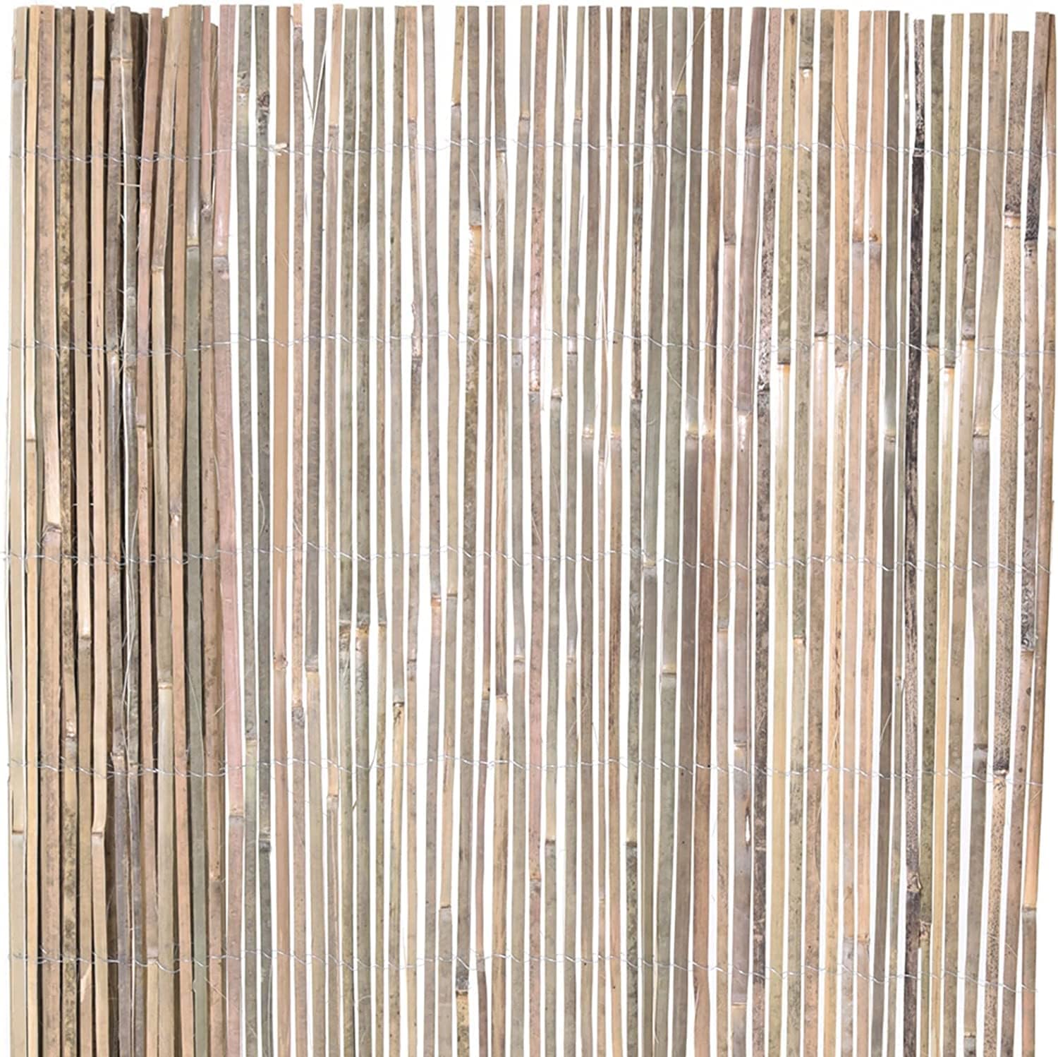 FOREVER BAMBOO Natural Split Rolled Bamboo Fence Panel for Garden Privacy Fence Screen for Indoor or Outdoor 6 ft H x 6 ft L