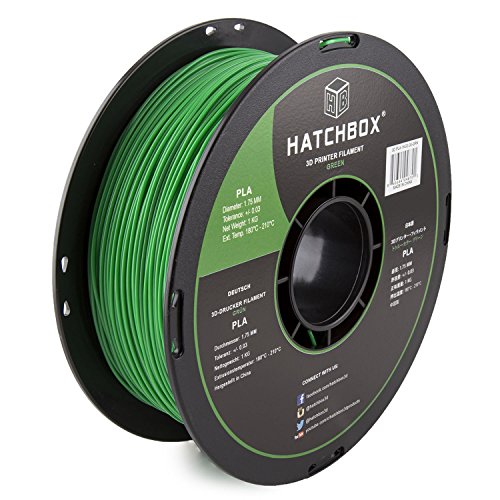 HATCHBOX 1.75mm Black PLA 3D Printer Filament, 1 KG Spool, Dimensional Accuracy +/- 0.03 mm, 3D Printing Filament