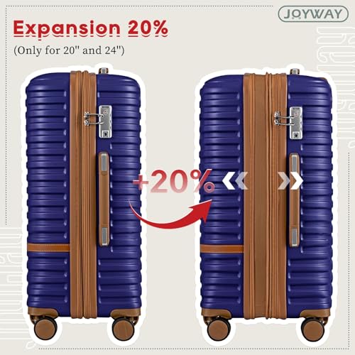 Joyway Expandable Carry on Luggage Sets Airline Approved, Lightweight Hard Shell 20 Inch Carry-on Suitcase with Spinner Wheels
