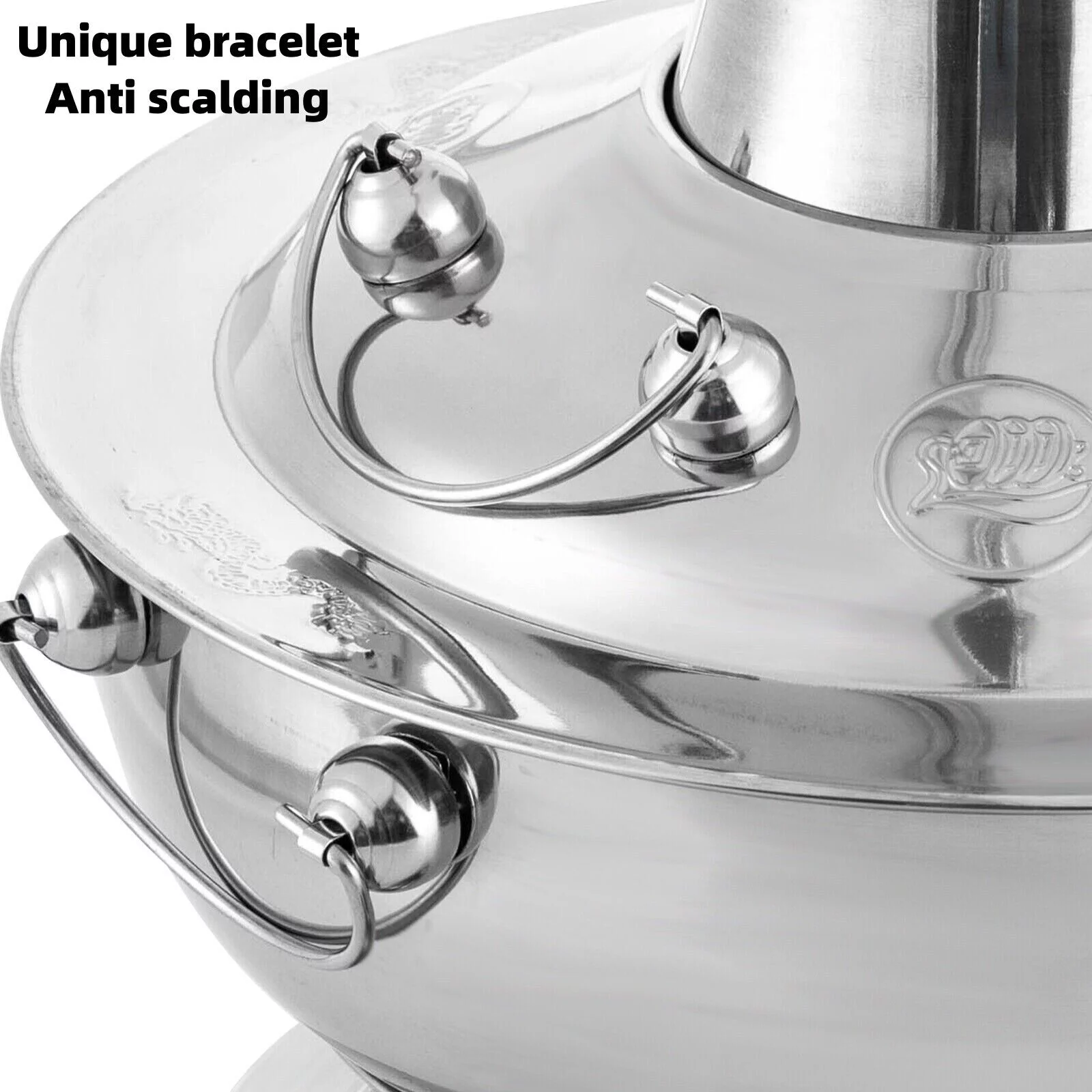 1.9QT/2.3QT Chinese Style Stainless Steel Shabu Hot Pot Instant-boiled Hotpot,LKS-8380