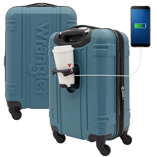 Wrangler Astral Hardside Luggage, Cedar, 20-Inch Carry-On