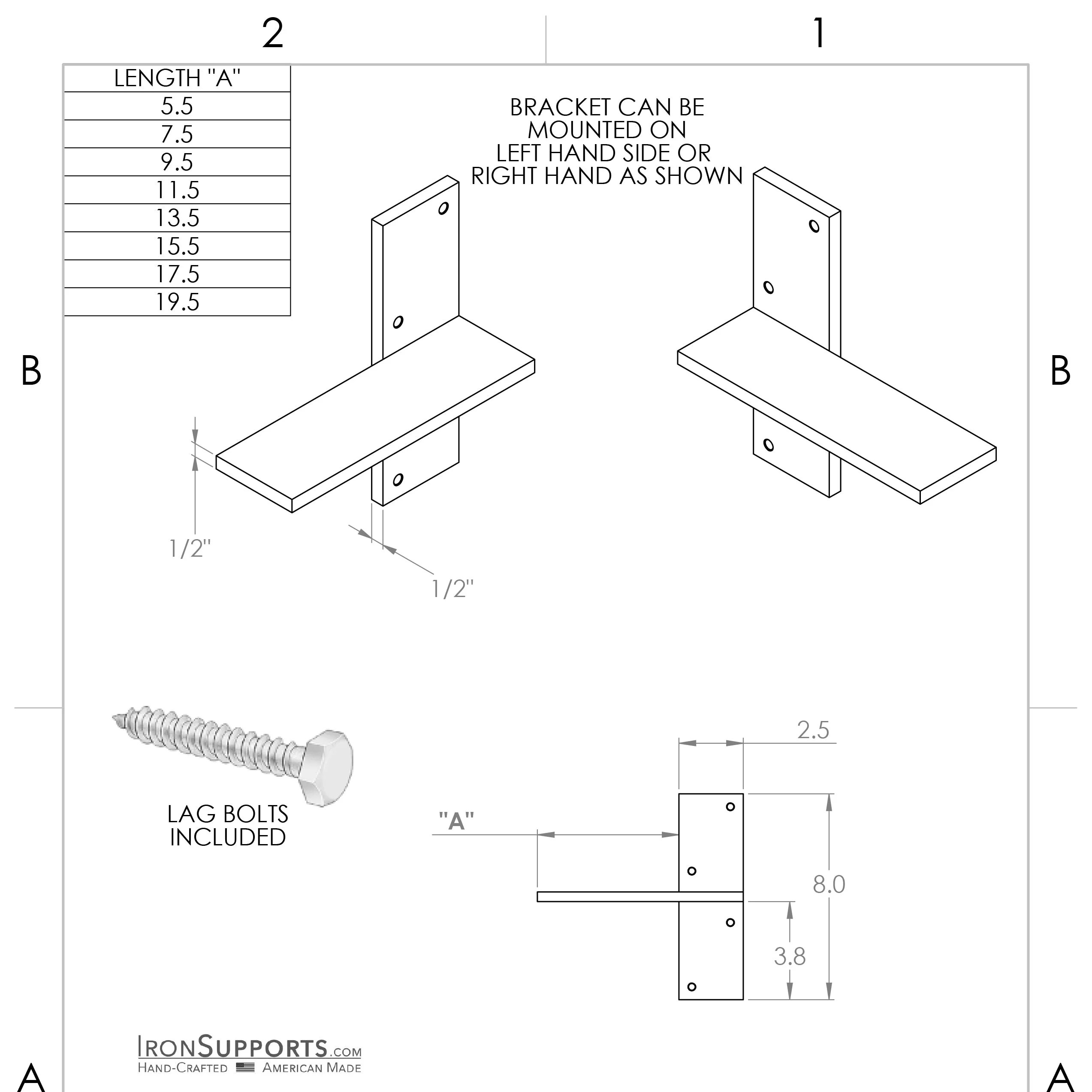Floating Countertop Wall Bracket