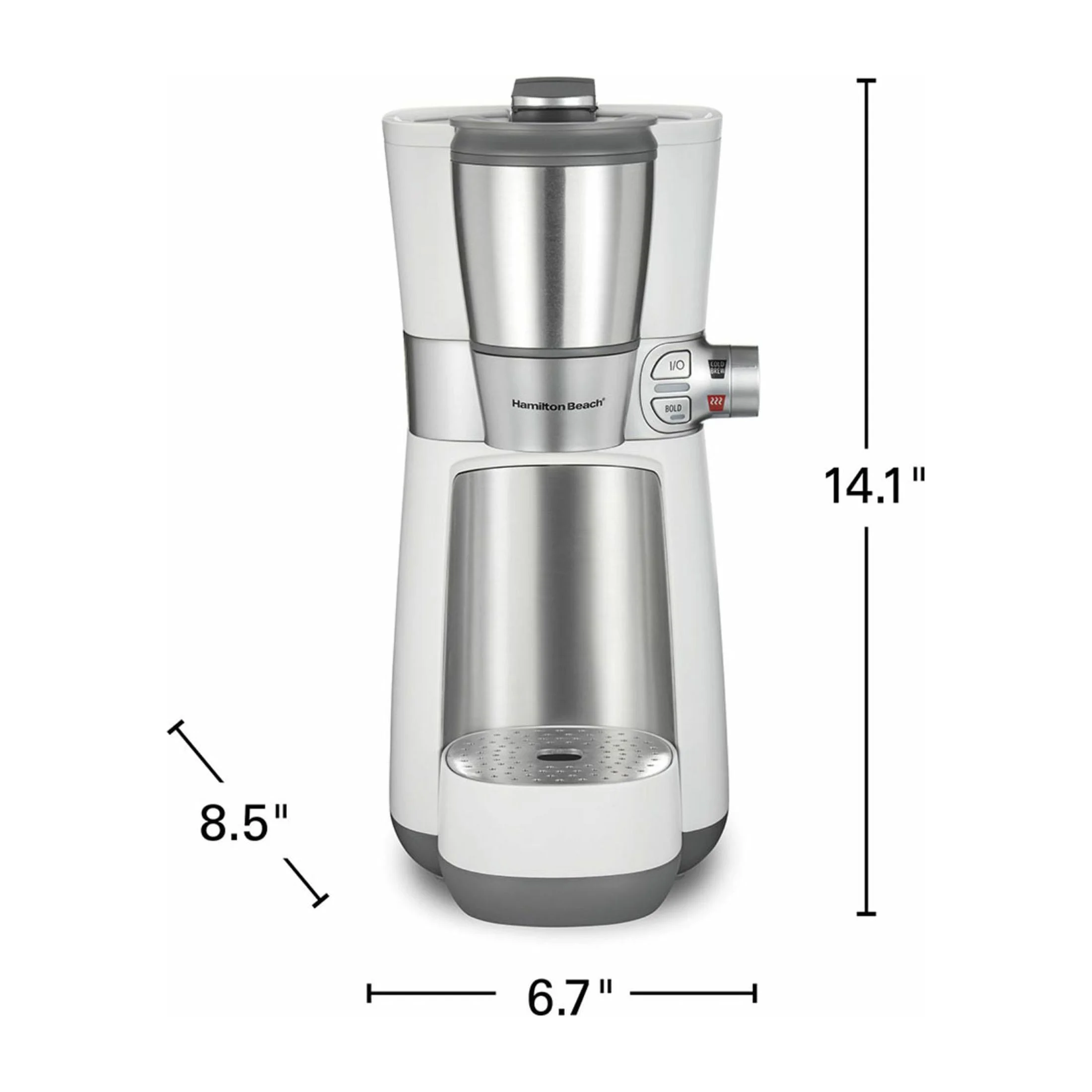 Hamilton Beach 16 Oz. Convenient Craft Rapid Cold Brew and Hot Coffee Maker - White