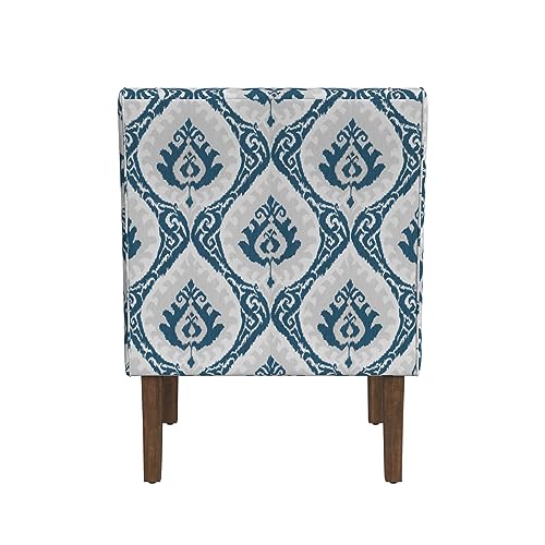 HomePop Velvet Swoop Arm Accent Chair, Suri Blue