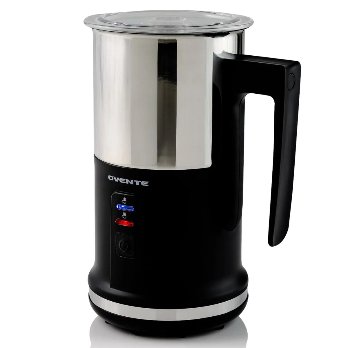 OVENTE Electric Stainless Steel Milk Frother and Steamer, Non Stick Milk Warmer, Black FR1208B