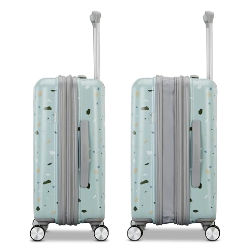 American Tourister Moonlight Hardside Expandable Luggage with Spinner Wheels, Blue Terazzo, 2-Piece Set (20/28)