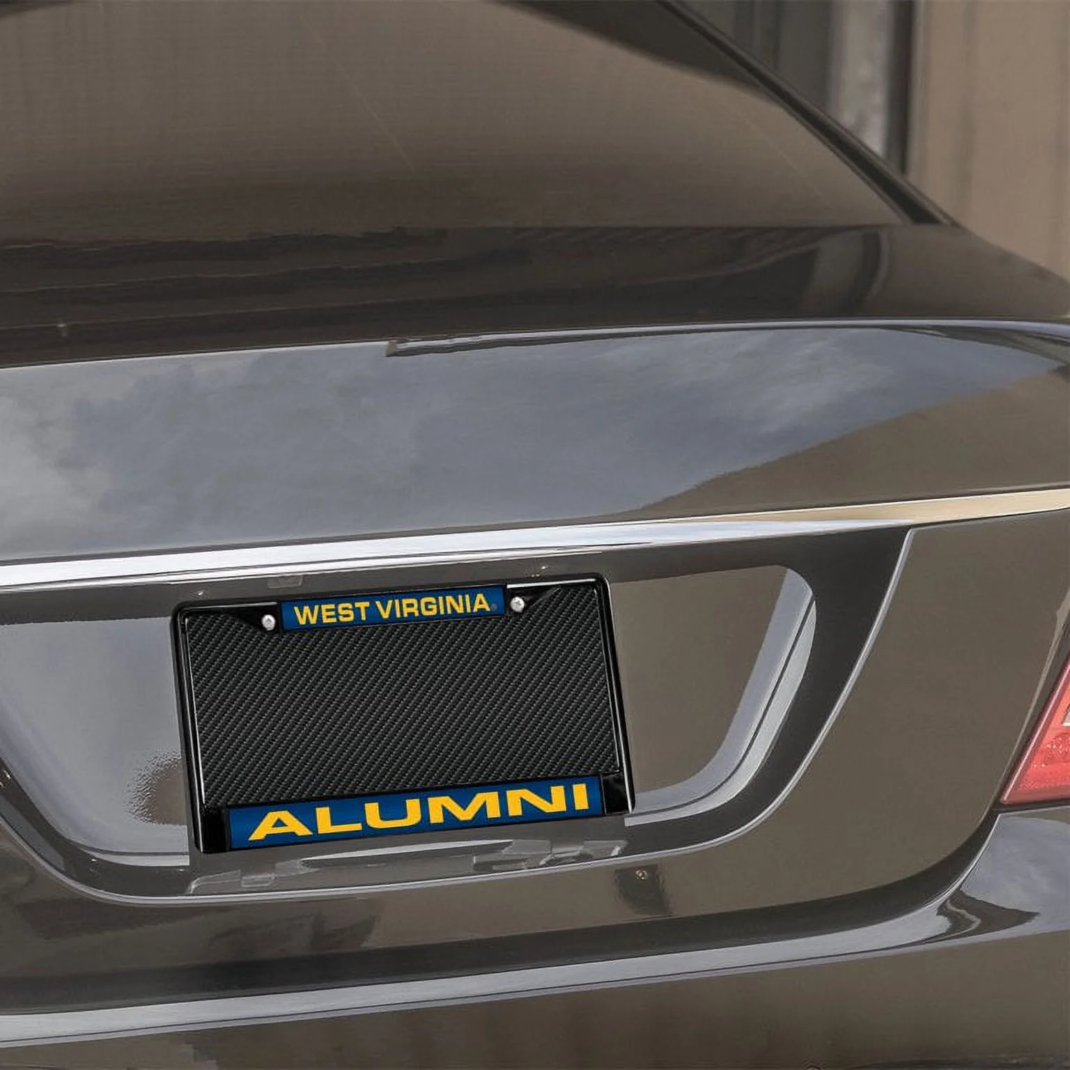 West Virginia UWV Mountaineers Alumni Black Metal (Set of 2) Laser Cut License Plate Frames