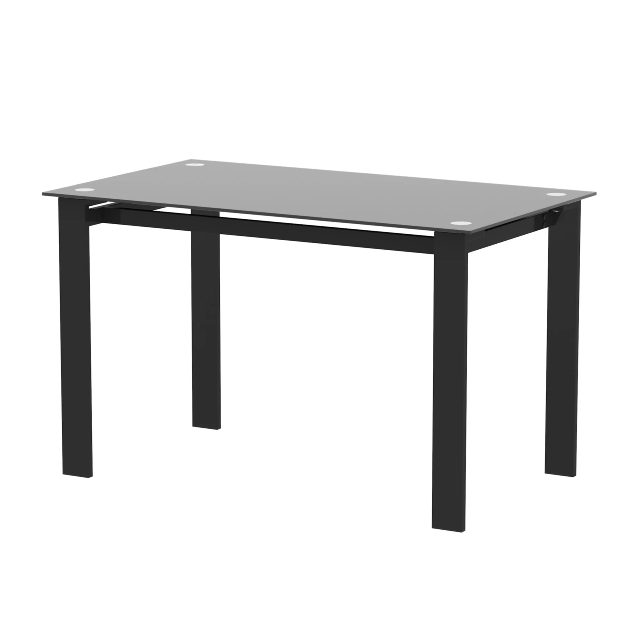 FOAUUH Modern tempered glass black dining table, simple rectangular metal table legs living room kitchen table