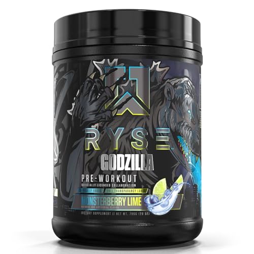 RYSE Up Supplements Noel Deyzel x Godzilla Pre Workout | Intense Pumps, Energy, & Focus | Citrulline & Beta Alanine | 400mg Total Caffeine | 40 Servings (Passion Pineapple)