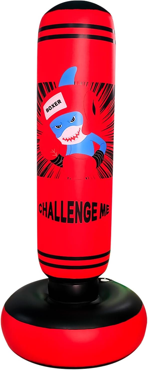 Heavy Punching Bag for Kids 47 Inches Boxing Dummy Inflatable Dinosaur Cool Fun Toys for Boys Sports Gifts Outdoor Activities Yard Games