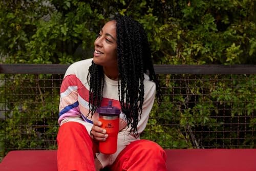 Stanley IceFlow Flip Straw Tumbler with Handle 30 oz | Twist On Lid and Flip Up Straw | Leak Resistant Water Bottle | Insulated Stainless Steel |BPA-Free | Lilac