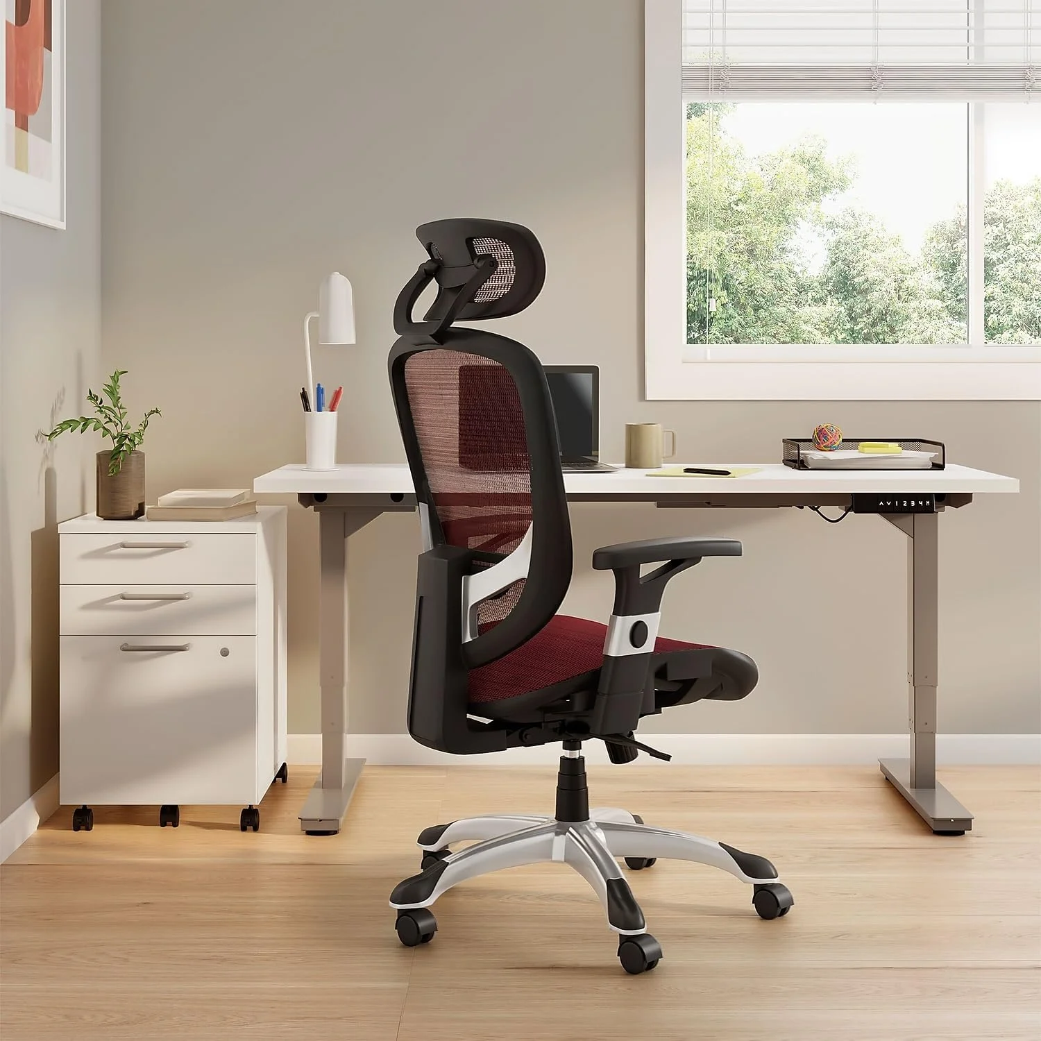 2257054 Mesh Computer And Desk Chair, Red