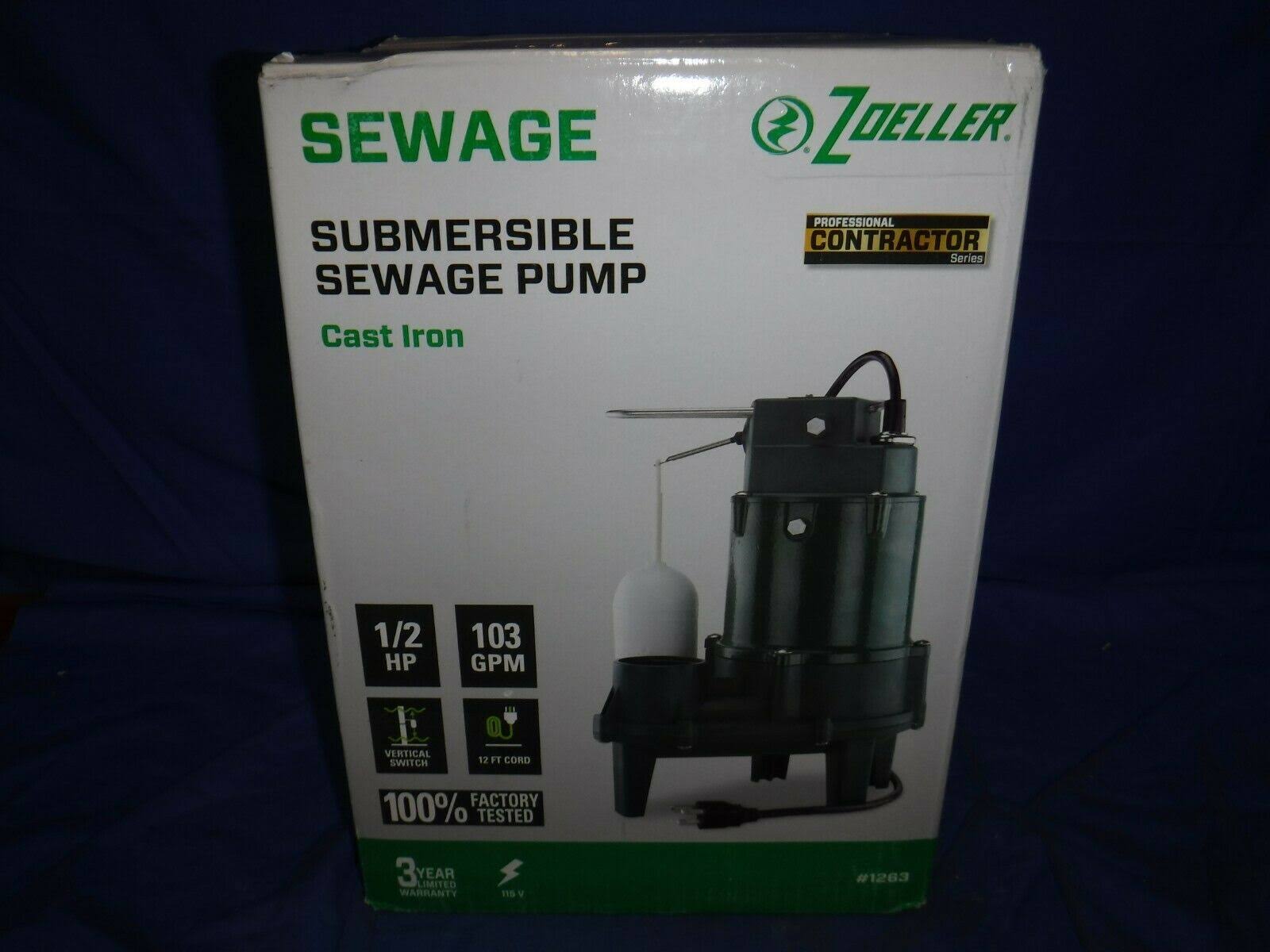 Zoeller 0.5-HP 115-Volt Cast Iron Sewage Sump Pump | 1263-0001