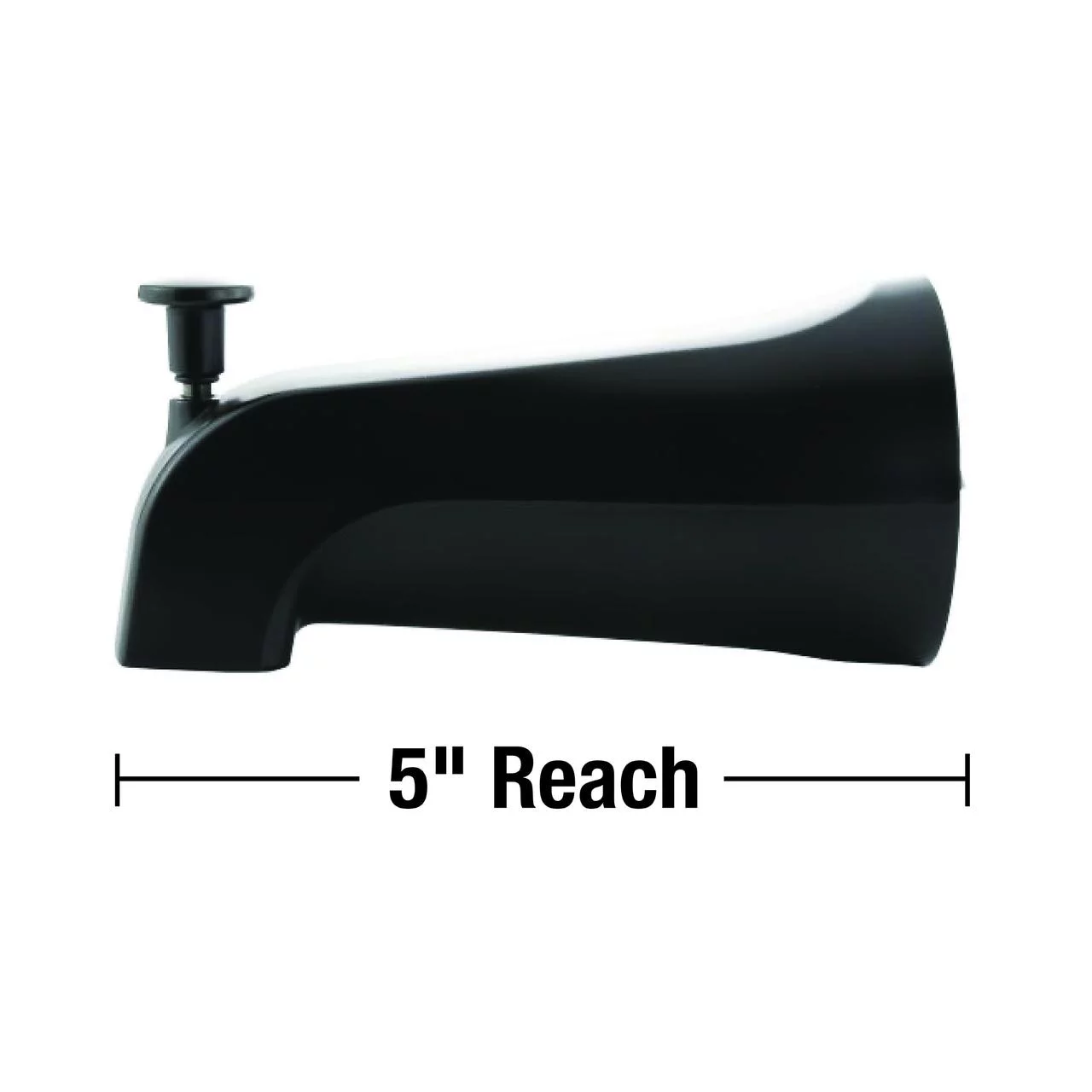 Danco Universal Bathroom Tub Spout with Diverter in Matte Black, 0.7 lbs. Weight (11079)