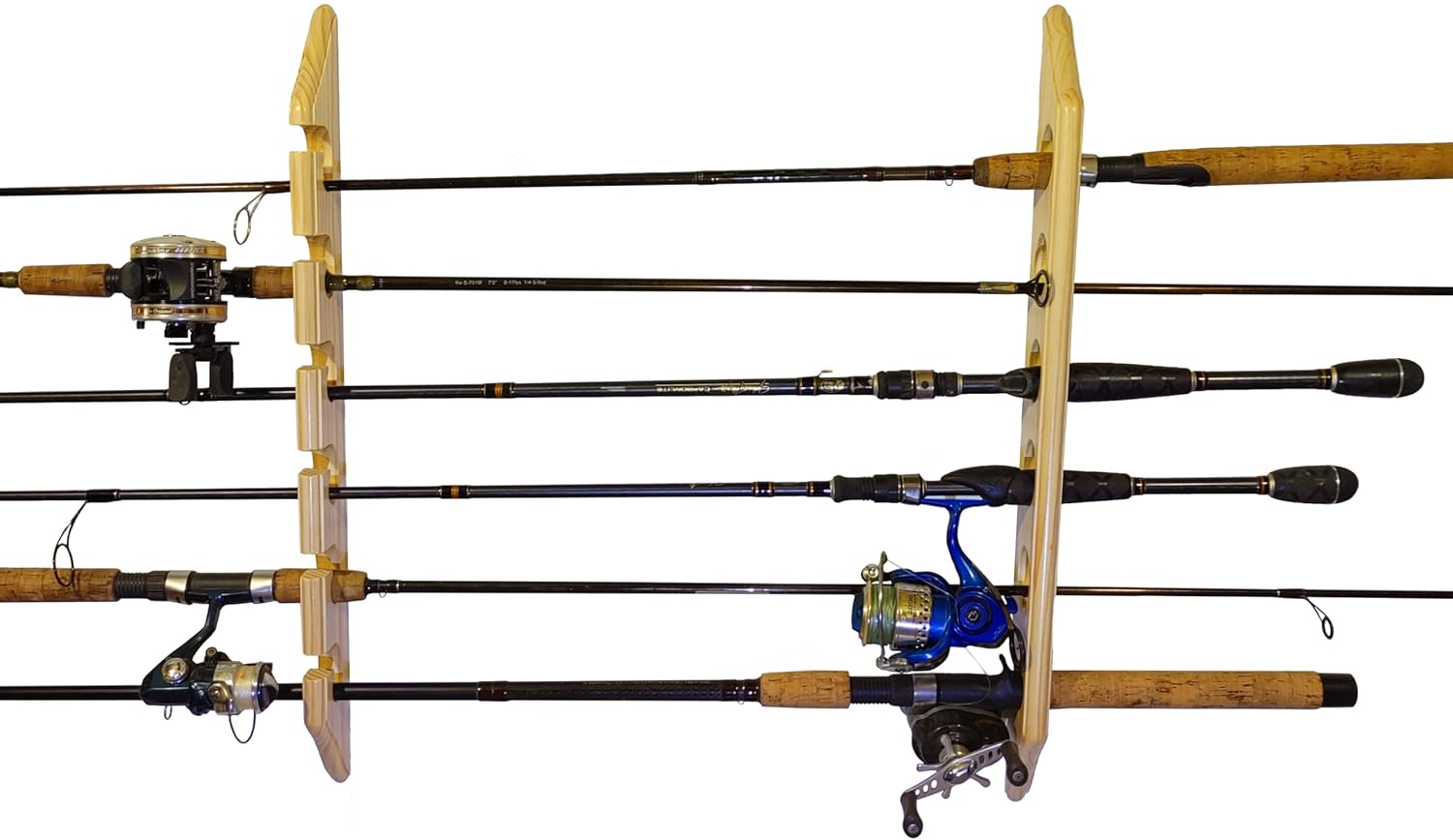 Old Cedar Outfitters Solid Pine Horizontal, Wall Fishing Rod Rack