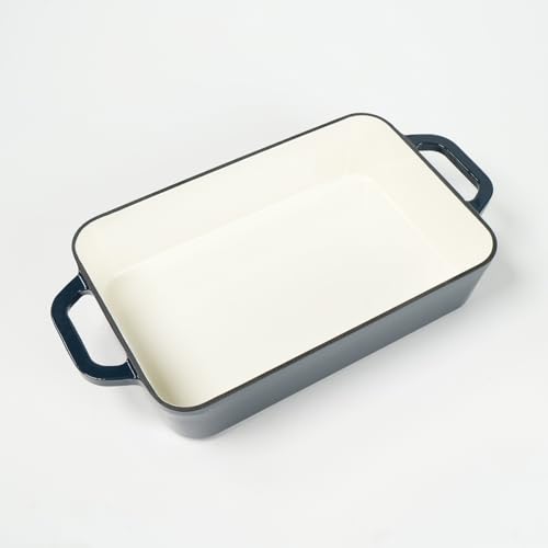 Enameled Cast Iron Rectangle Roaster Lasagna/Roasting Pan Red……