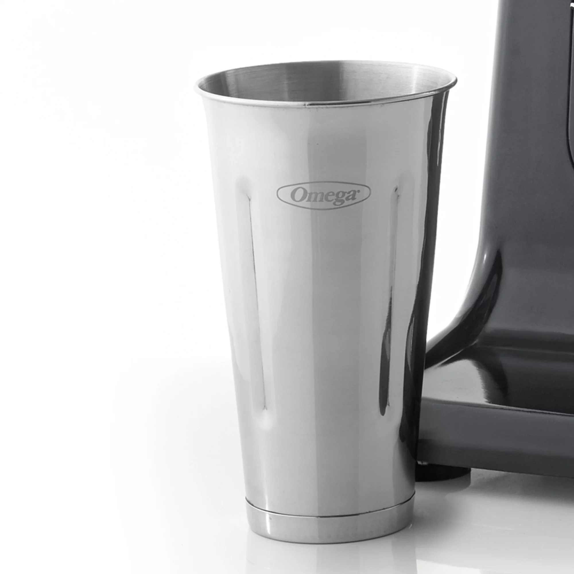Omega Single Spindle Milkshake Maker with 28oz Stainless Steel Blending Cup, in Black (M1000)