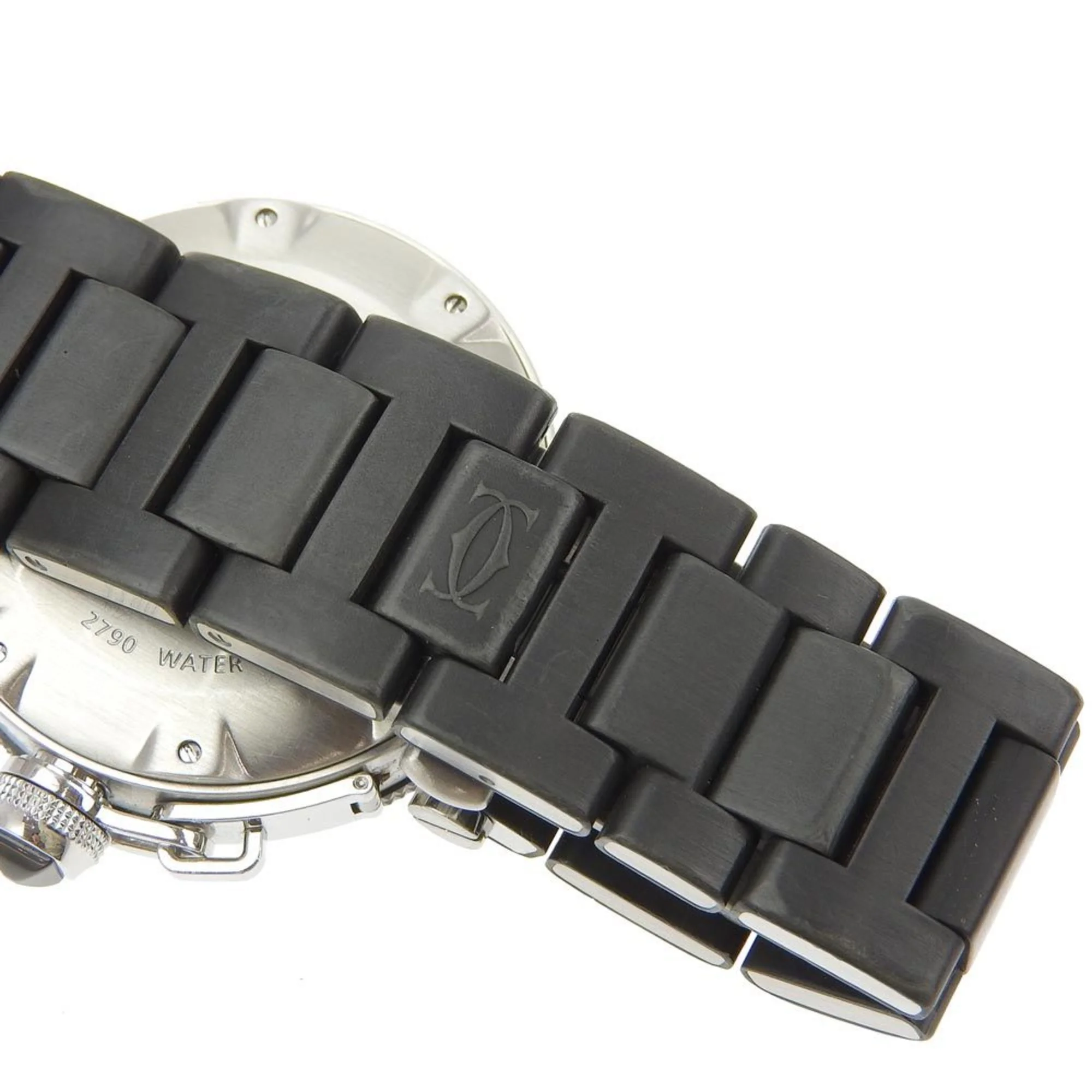 Pre-Owned Cartier CARTIER Pasha Watch Seatimer Date W31077M7 Stainless Steel x Rubber Silver Black Automatic Dial Men's I213023041 (Fair)