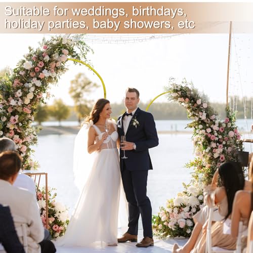 Arch Backdrop Stand Set of 3, Gold Wedding Arch Stand 7.2FT & 6.6FT & 6FT Metal Arched Backdrop stand for Birthday Party Wedding Party Decoration