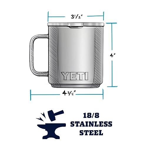 YETI Rambler 10 oz Stackable Mug, Vacuum Insulated, Stainless Steel with MagSlider Lid, Stainless
