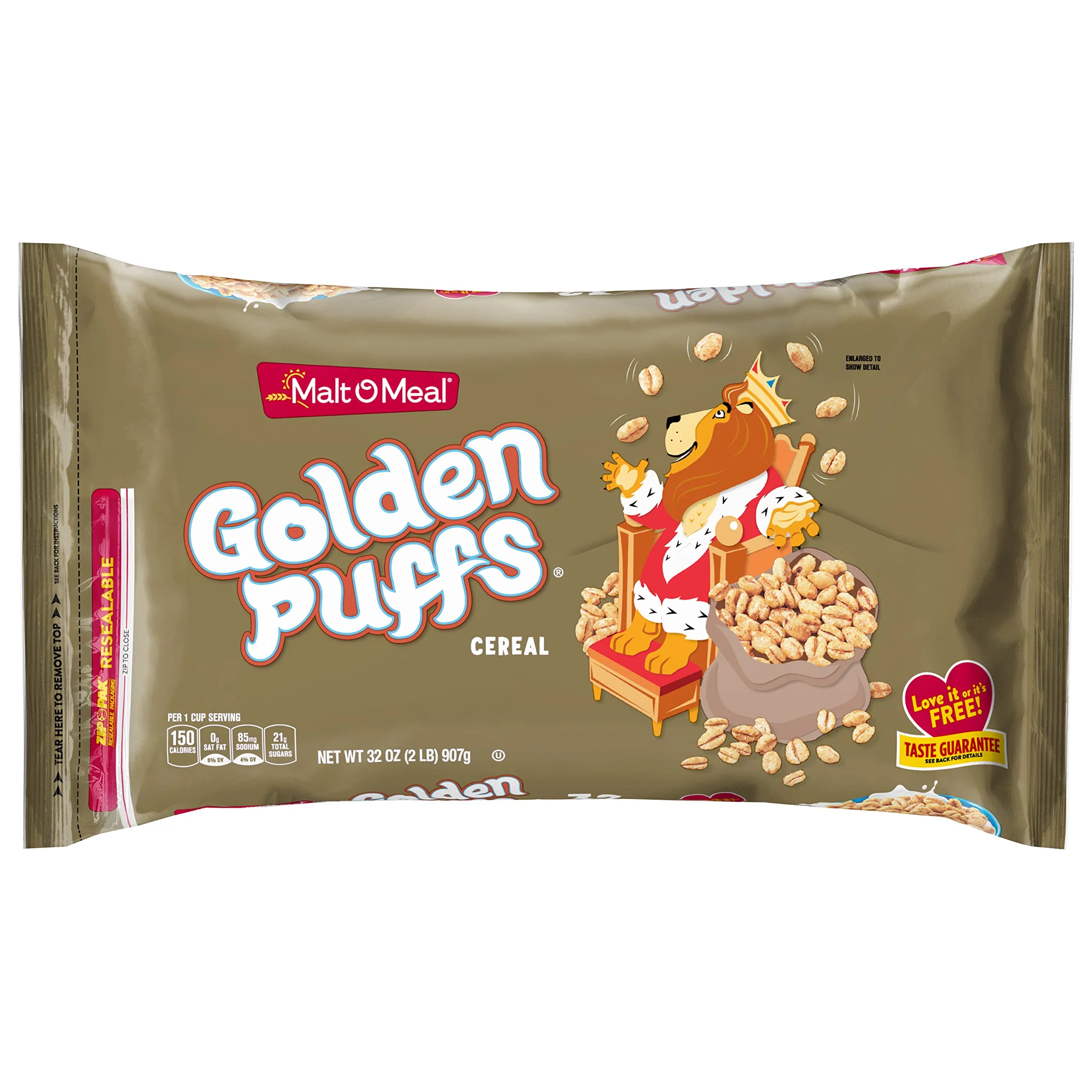 Malt-O-Meal Golden Puffs® Kids Breakfast Cereal, Family Size Bulk Bagged Cereal, (Pack of 4)