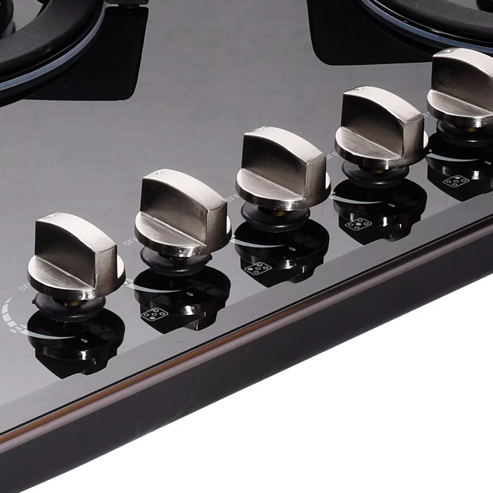 Deli-Kit 30 inch Gas Cooktop Tempered Glass 5 Burners Stove Top Dual Fuel Gas Hob NG/LPG Convertible DK157-A01S