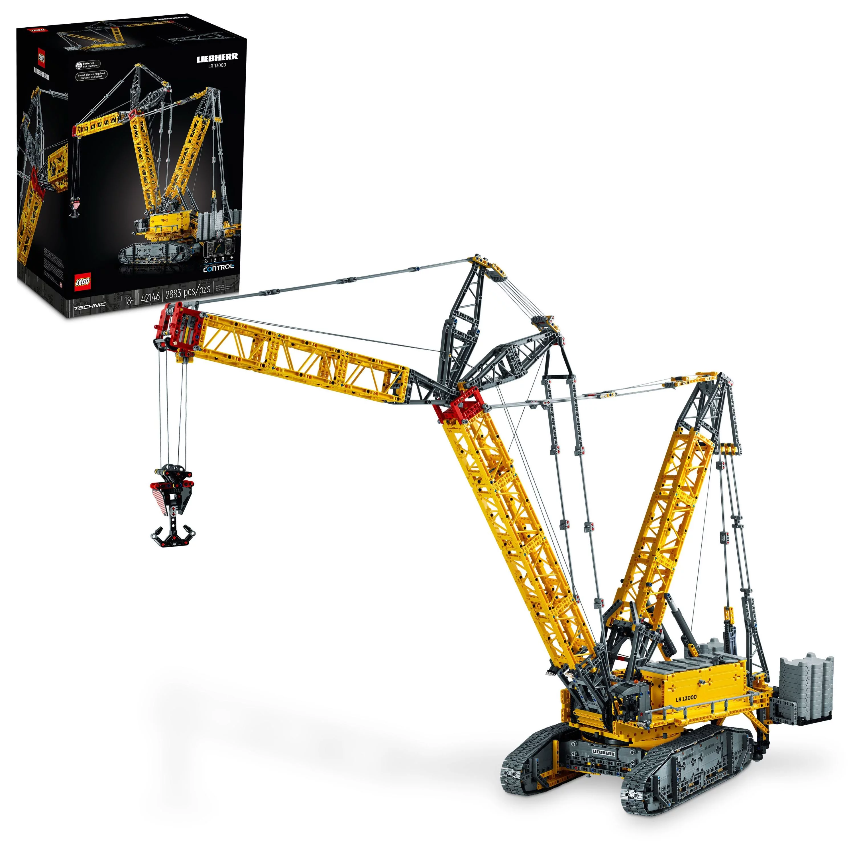 LEGO Technic Liebherr Crawler Crane LR 13000 42146 Advanced Building Kit for Adults, Build and Display this Model Crane, Incredible Details Including Winch System and Luffing Jib