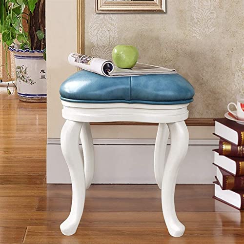 Vanity Stool Bedroom Vanity Chair Upholstered Seat Vanity Benches Solid Wood Stool Home Dressing Stool Makeup Stool Shoe Bench Fashion Leather Stool