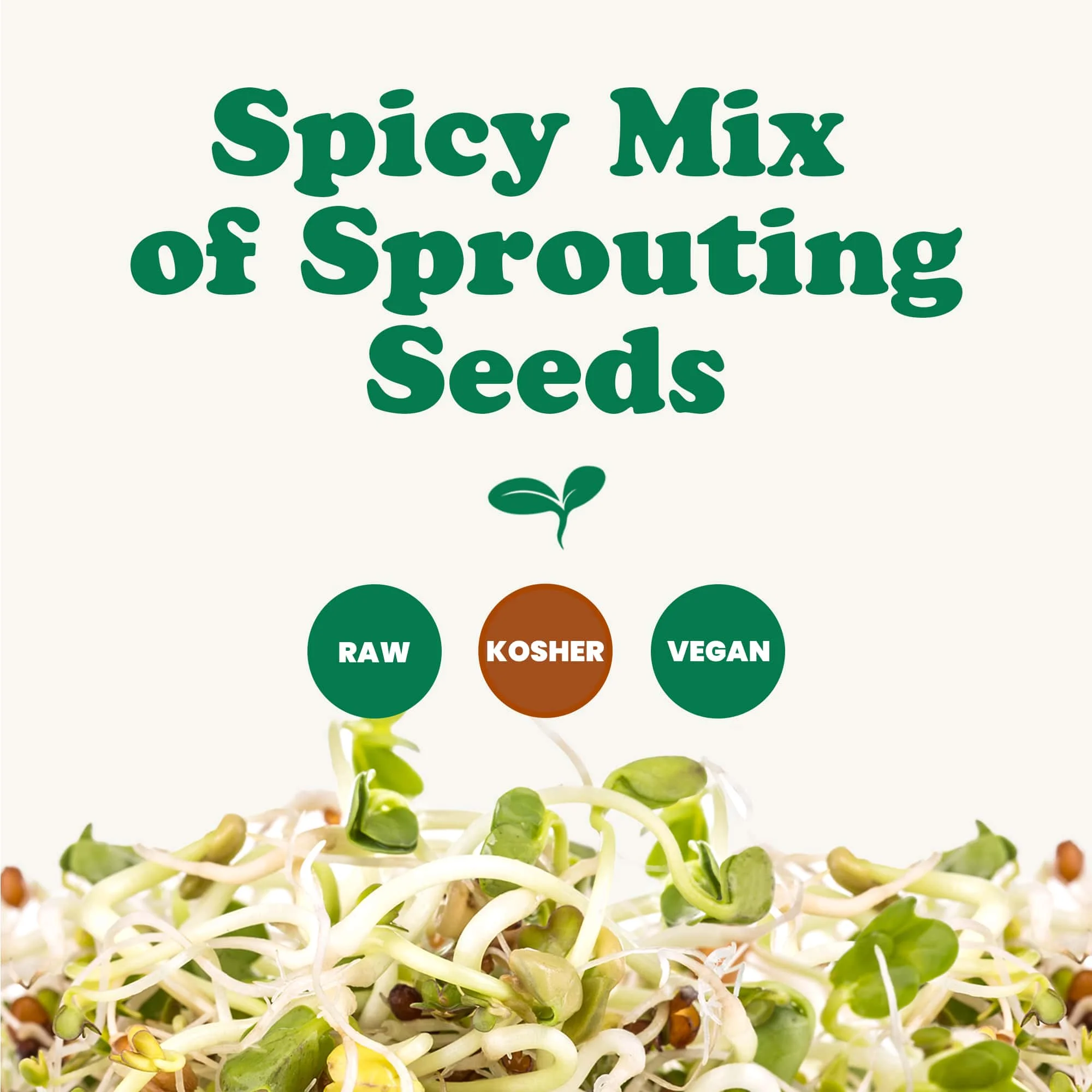 Spicy Mix of Sprouting Seeds, 1 Pound — Sproutable, Kosher, Raw, Vegan — by Food to Live