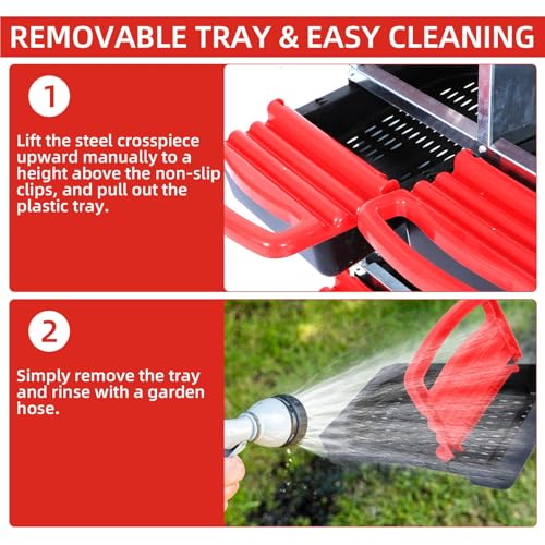 Chicken Nesting Box, 10 Hole 2 Layer Hen Nest Box with Legs, Roll Away Eggs Laying Boxes,Cleanable Pull Out Hen Roosting Boxes