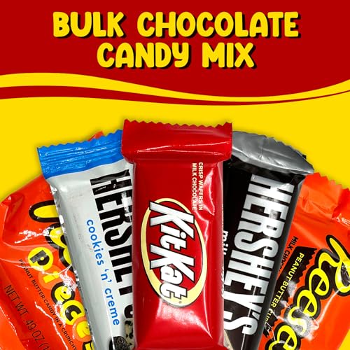 Bulk Chocolate Candy Mix Miniature Size - 5 Pounds Approx 210 pieces of Chocolate Candy Bars Minis - Bulk Chocolate Bars Bulk Candy Individually Wrapped Snacks For Adults & Kids