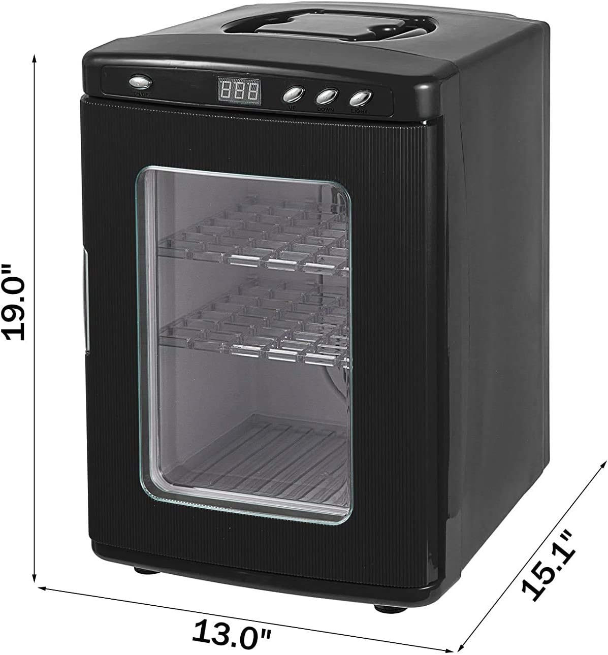 Black Reptile Egg Incubator 25L Capacity Mini Digital Incubator ReptiPro 6000 Portable Reptile Incubator Cabinet Style with Heating and Cooling 5-60°C 12V/110V Work for Small Reptiles