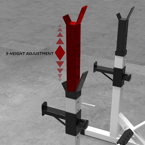 Barbell Rack Stand - Multifunctional Adjustable Squat Rack, Heavy-Duty Dumbbell Rack，Strength Training Dip Station, Home Gym Equipment Max Load 550lbs