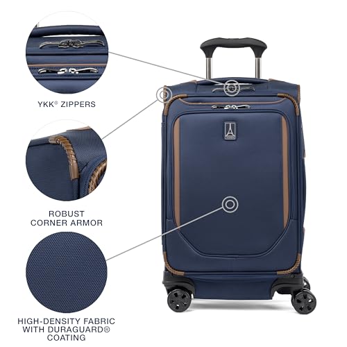 Travelpro Crew Classic Lightweight Softside Expandable Checked Luggage, 8 Wheel Spinner Suitcase, TSA Lock, Men and Women, Checked Large 29-Inch, Patriot Blue