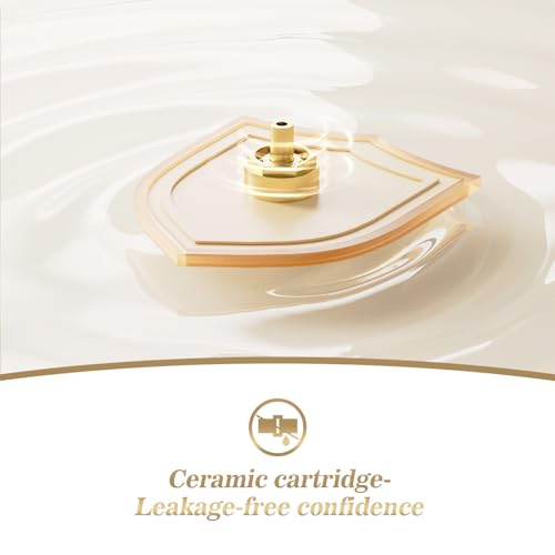 Phiestina Brushed Gold One Hole High Bathroom Vessel Sink Faucet, Single Hole Single Handle Tall Bathroom Faucet, with Pop Up Drain and Water Supply Line,FH01-BG-V