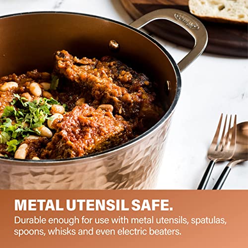 Gotham Steel Hammered 15 Pc Copper Pots and Pans Set Non Stick, Kitchen Cookware Sets, Pot and Pan Set, Ceramic Cookware Set, Non Toxic Cookware Set, Non Stick Pots and Pan Set, Dishwasher Safe…