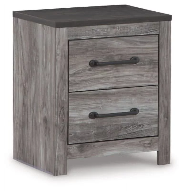 Signature Design by Ashley Contemporary Bronyan 2 Drawer Nightstand, Dark Gray