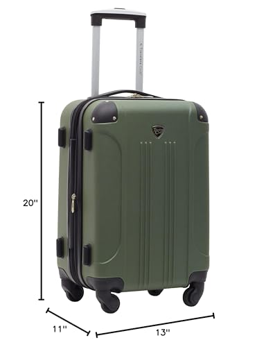 Travelers Club Chicago Hardside Expandable Spinner Luggage, Teal, 20