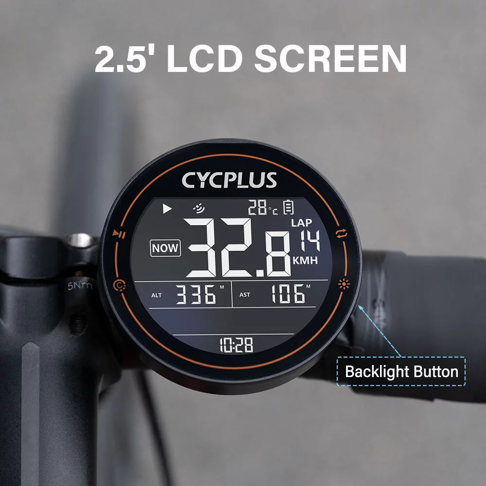 CYCPLUS Wireless Bike Computer Speedometer BT + Cycling Computer Waterproof with Cadence Sensor Heart Rate Monitor for MTB Mountain Bike Road Bike