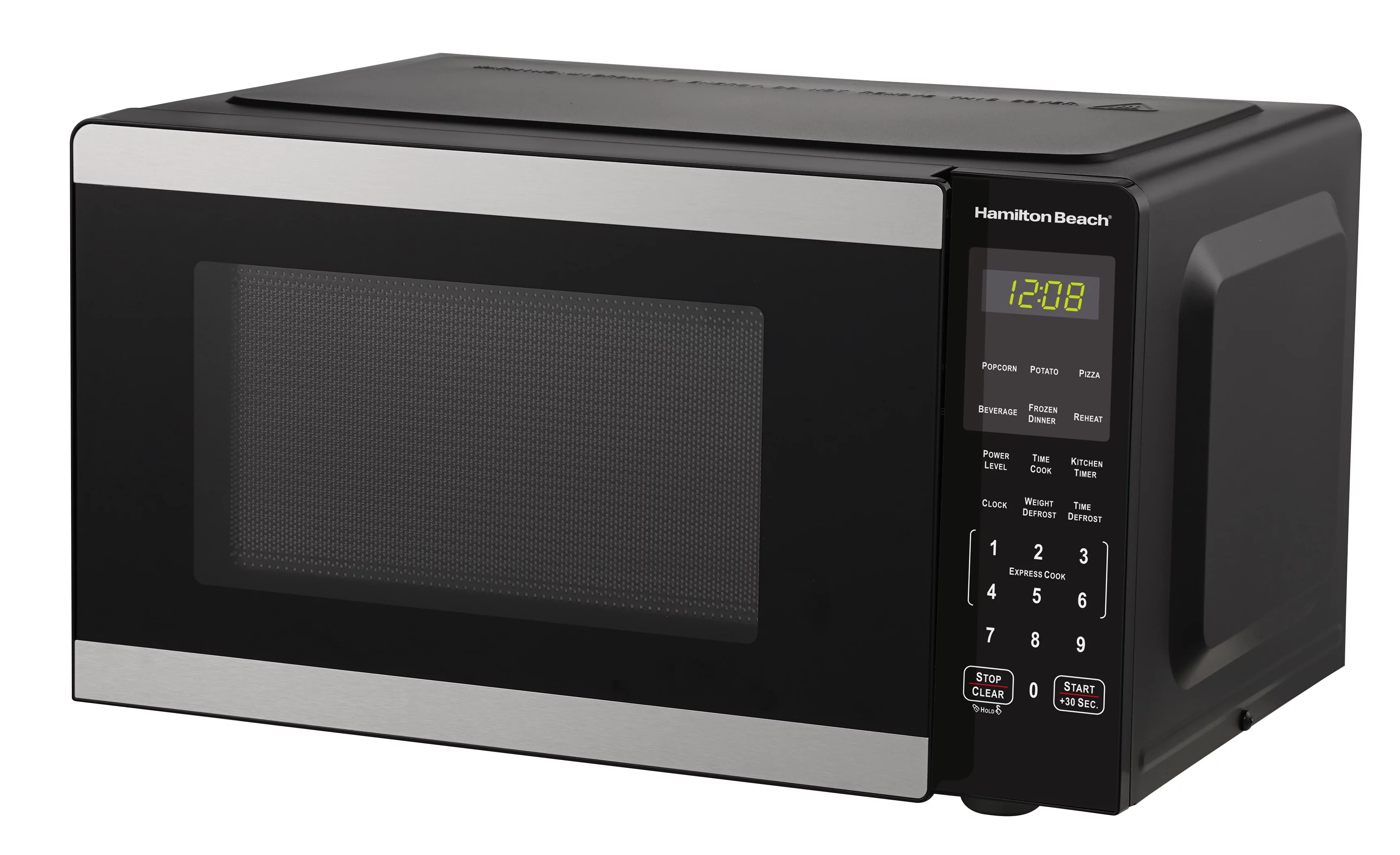 Hamilton Beach 0.9 Cu ft Countertop Microwave Oven, Stainless Steel, New