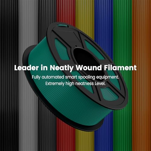 SUNLU 4kg PLA 3D Printer Filament Bundle, Neatly Wound PLA Filament 1.75mm ±0.02mm, Individually Vacuum Packed, 4kg in Total, 1kg per Spool, 4 Pack, 4000g, 4Black
