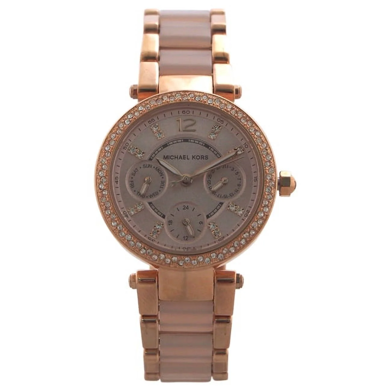 MK6110 Chronograph Mini Parker Blush and Rose Gold-Tone Stainless Steel Watch