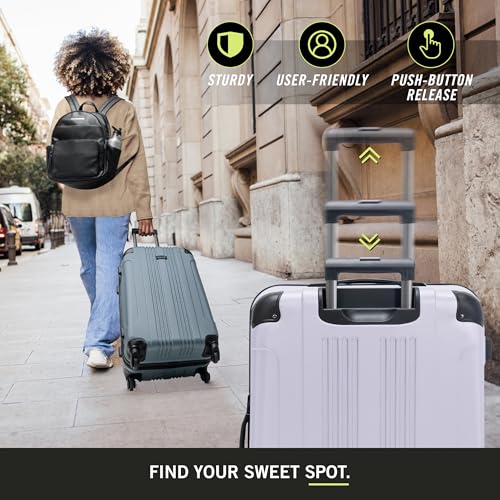 Kenneth Cole REACTION Out of Bounds Lightweight Hardshell 4-Wheel Spinner Luggage, Cobalt Blue, 20-Inch Carry On