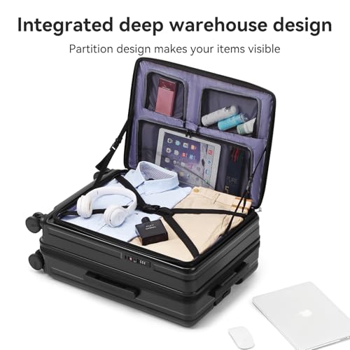 ROAMING Grace Expandable Carry On Luggage Airline Approved, 20 Inch Hardside Carry On Suitcase with Wheels, Travel Harshell Spinner Small Luggage with Tsa Lock, Jade cyan, 20-Inch Carry-On