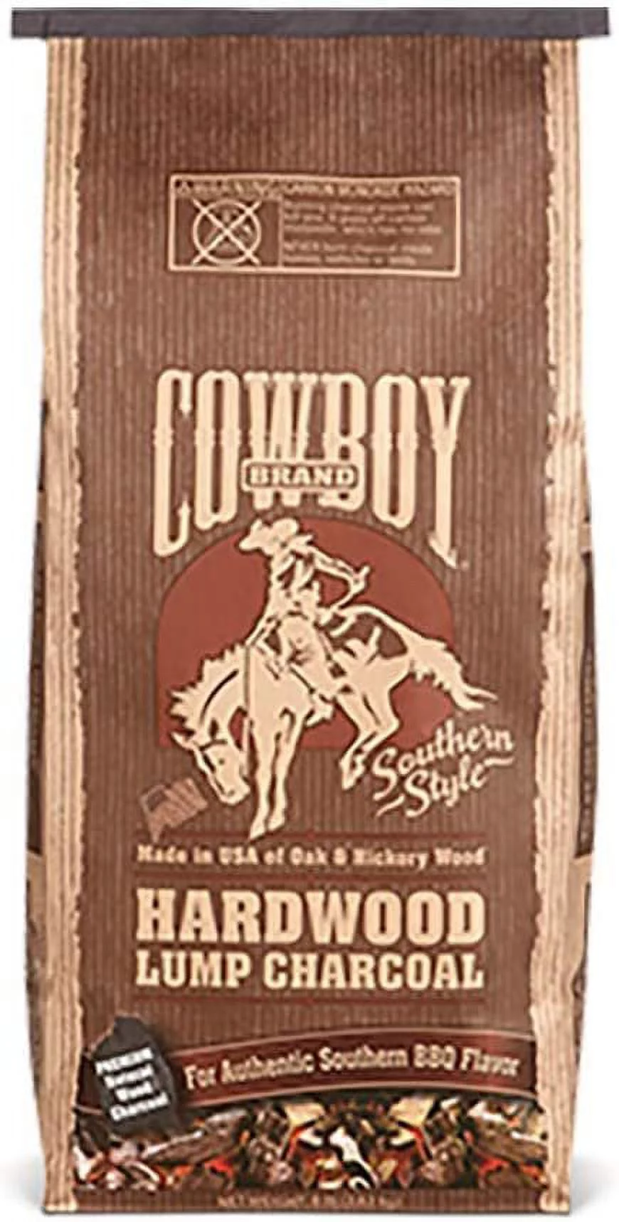 Cowboy 13518 Southern Style Hardwood Lump Charcoal, 18 lb