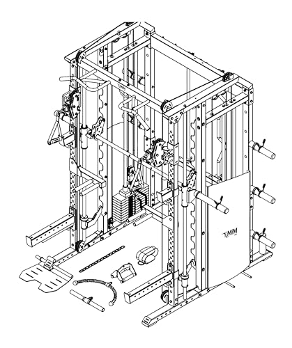 MiM USA Hercules EX Commercial All in One Gym Machine w/400 lb Weight Stack Jammer Arms Adj Bench Leg Press Leg Extension Arm Curl LAT Seat Complete Attachment